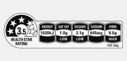 Image of a Health Star Rating