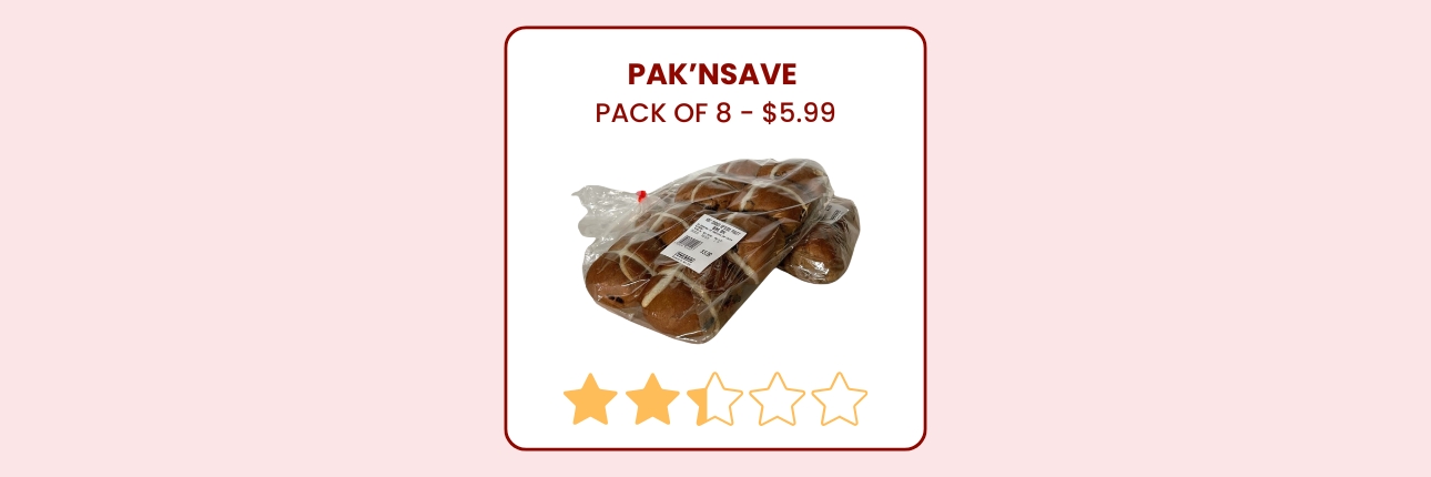 Pak'nsave traditional hot cross buns.