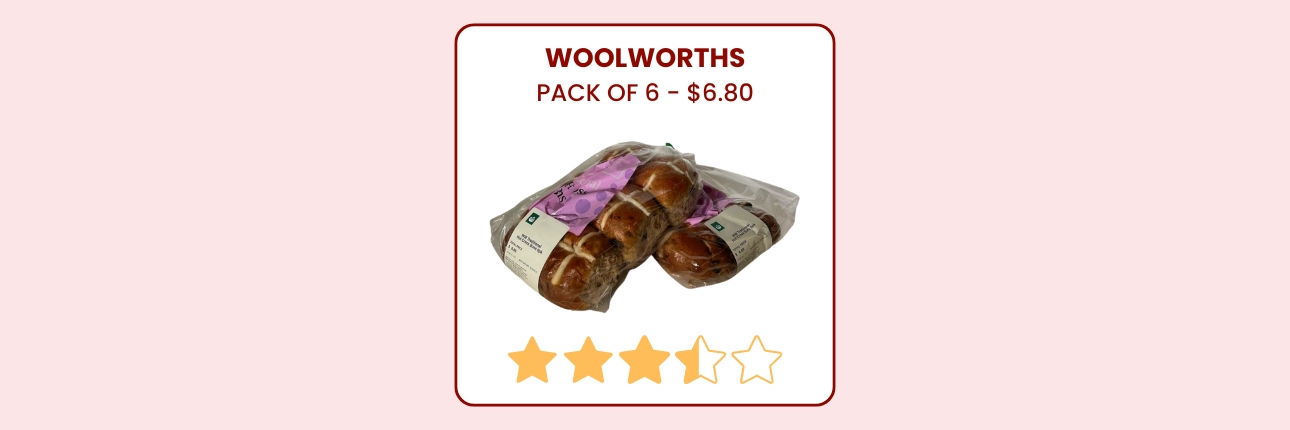 Woolworths traditional hot cross buns.