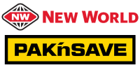New World and Pak'nsave logos.