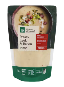 Chilled ready-to-eat soup packaging.