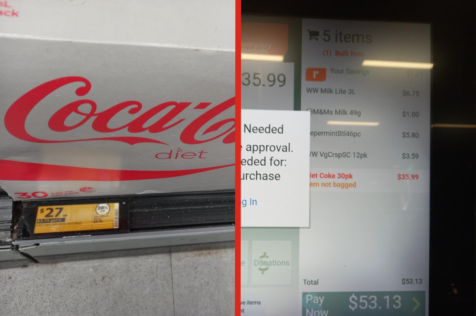 Mismatching Coca cola prices.