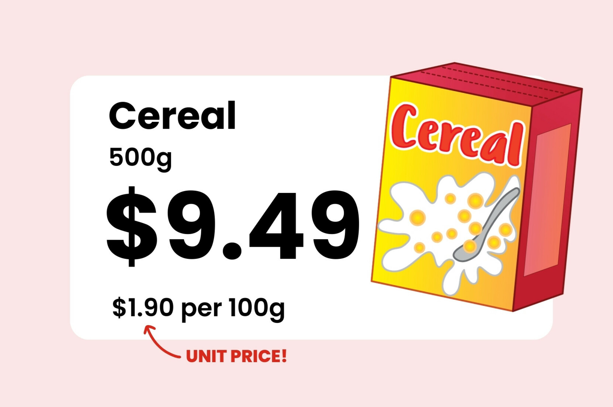 Cereal unit pricing example  3 