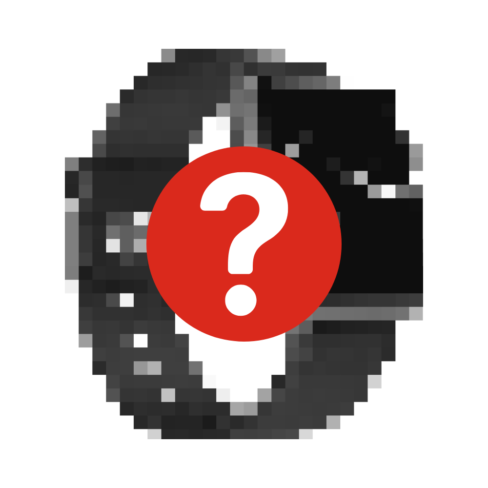 Graphic of tablet with question mark symbol. 