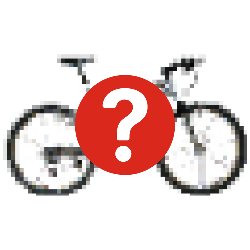 Graphic of e-bike with question mark symbol. 