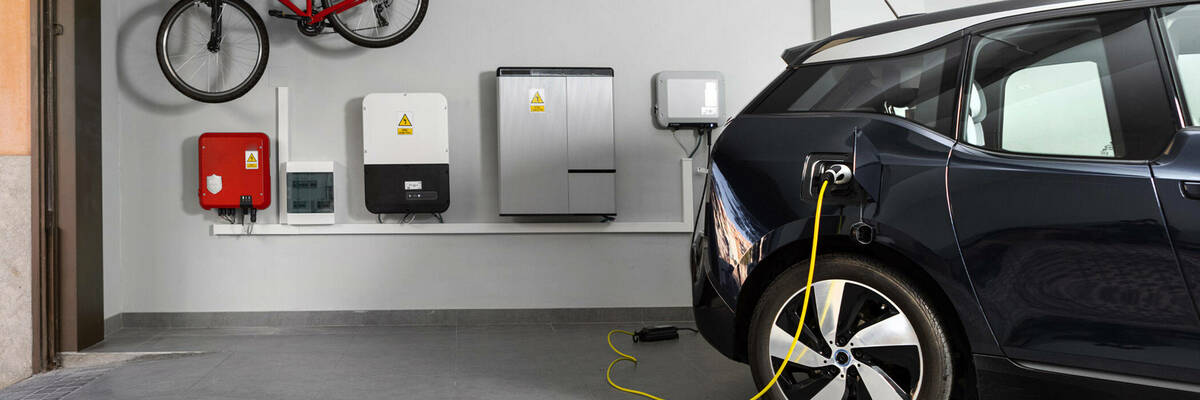 Image of a charging electric car