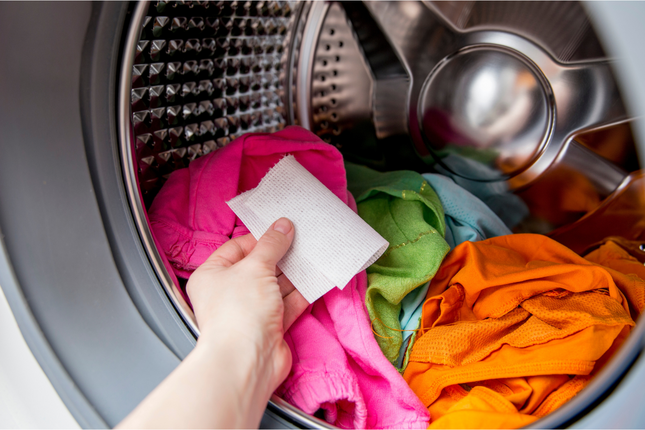 using a laundry sheet to do a small load of washing