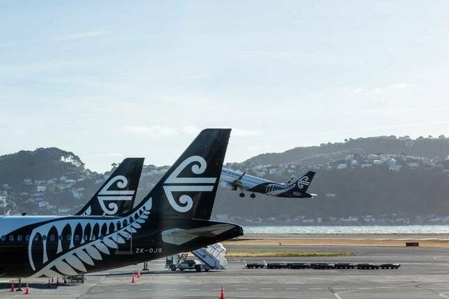 Air NZ planes in an airport.