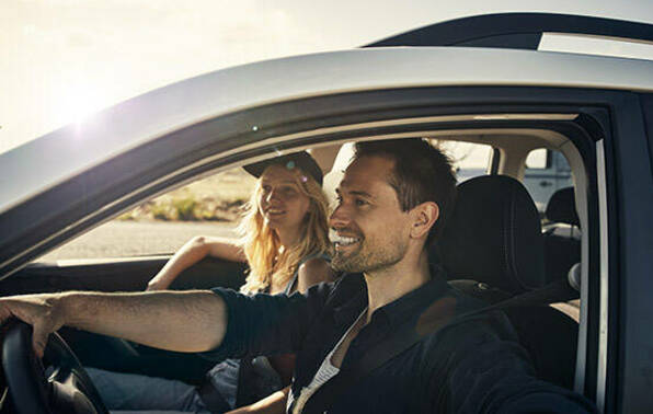 Man and woman in car